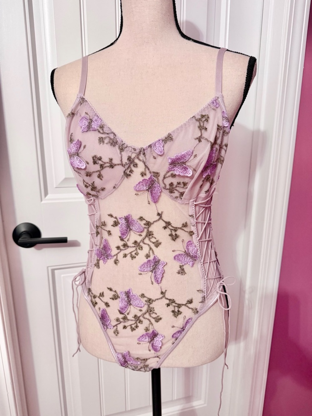 Bridgerton Purple Lace Lingerie Bodice Size XL